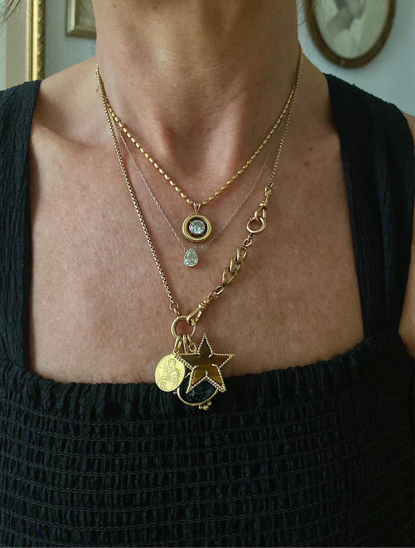 18k Tigers Eye Star Pendant