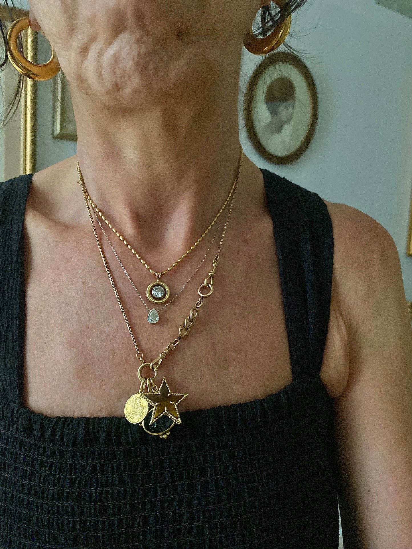 18k Tigers Eye Star Pendant