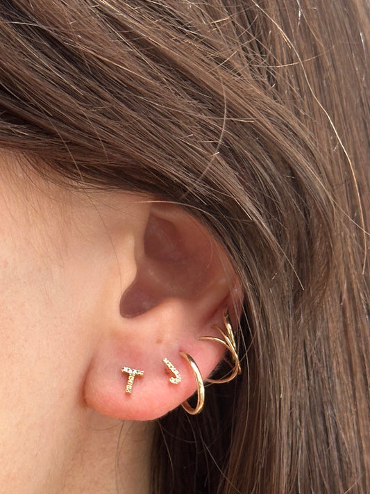LETTER STUD EARRING