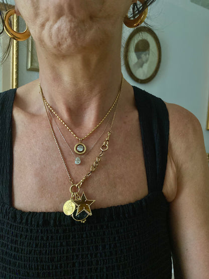 18k Tigers Eye Star Pendant